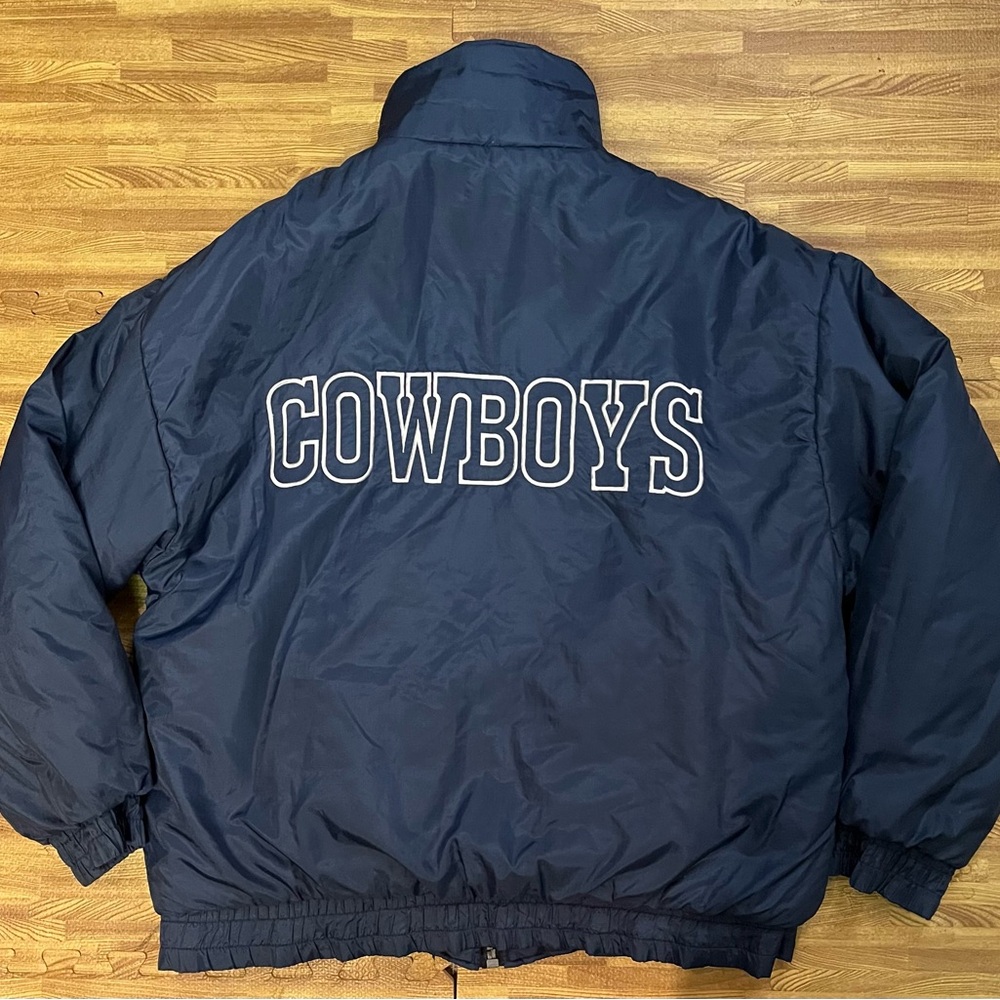 Vintage 90s Dallas Cowboys Mesh Reversible Jacket L Pro Playey NFL Experience - Picture 11 of 16